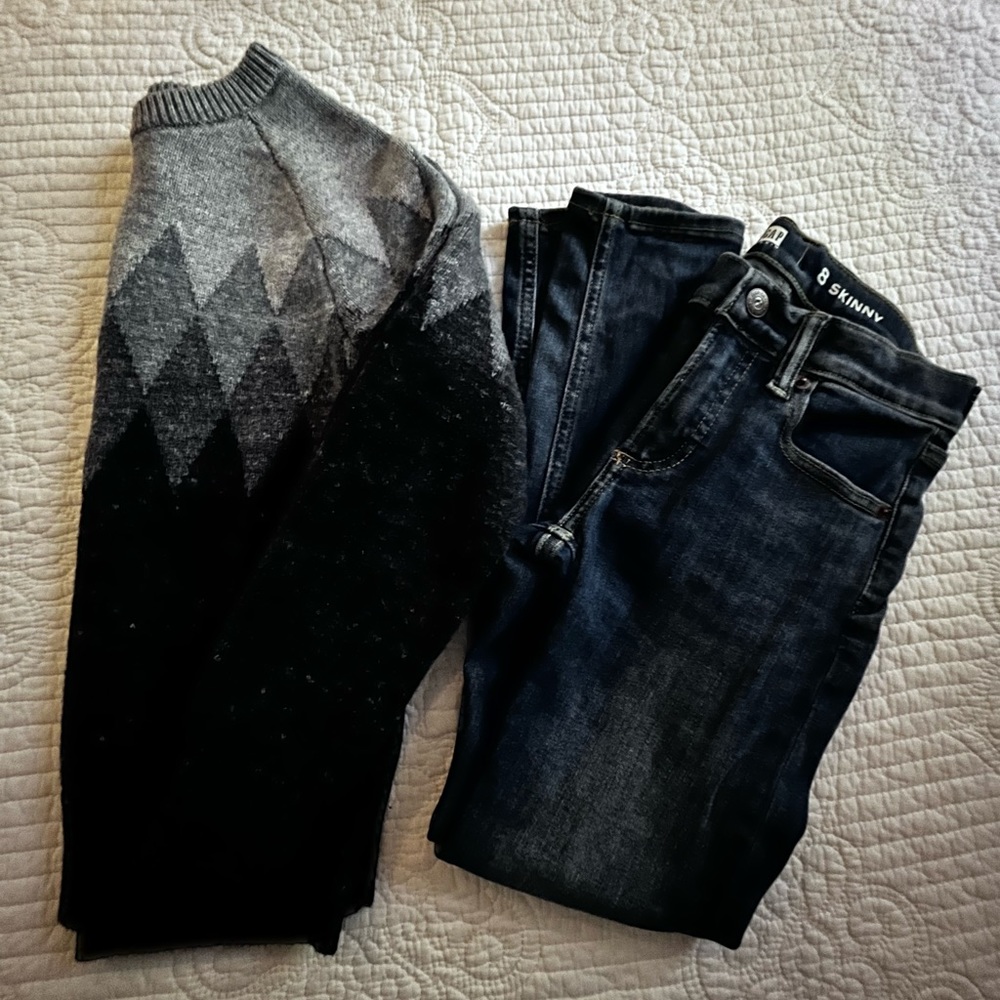 Gap kids boys sweater and skinny Jean size 8